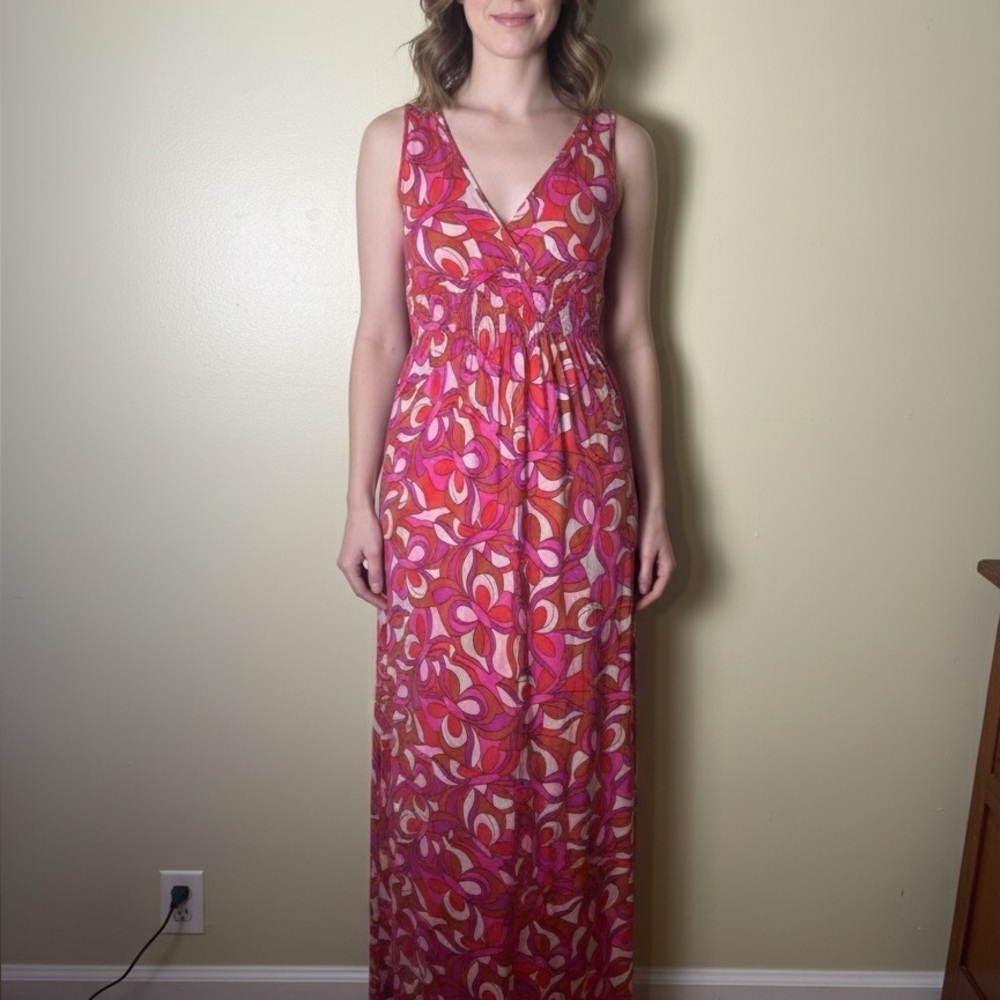 Lascana Venus bohemian Pink and Orange Patterned Maxi Dress